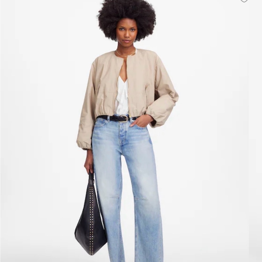 Madewell button fly barrel leg  jeans